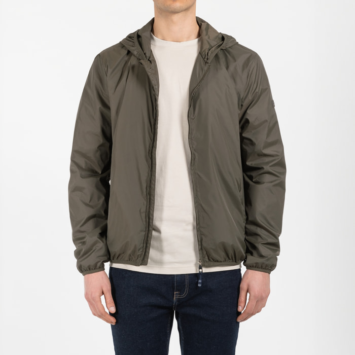 Giubbino con cappuccio in nylon water resistant