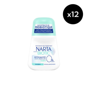 Lot de 12 - Narta Déodorant Bille Biotic Invisible 50ml