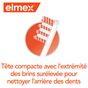 Pack de 6 - elmex - Brosse à Dents Manuelle Médium Anti-Caries Précision Interdentaire