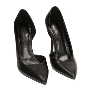 Salón minimalista negro, tacón 10,5 cm.