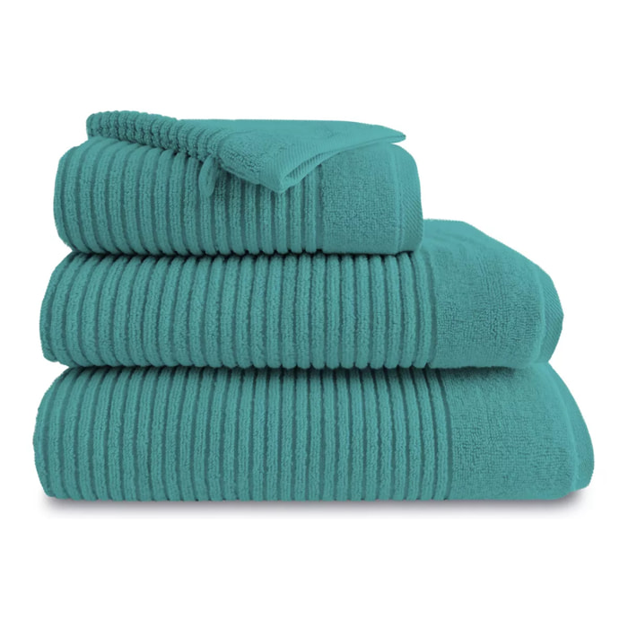 Gant de toilette pur coton 560 g/m² uni vert Vitae emeraude