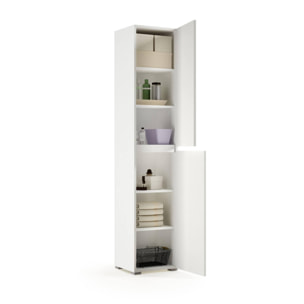 Armadio multiuso 2 ante Dbalestro, Scarpiera con ripiani regolabili, Mobile porta scarpe a 2 ante, 100% Made in Italy, 45x37h195 cm, Bianco