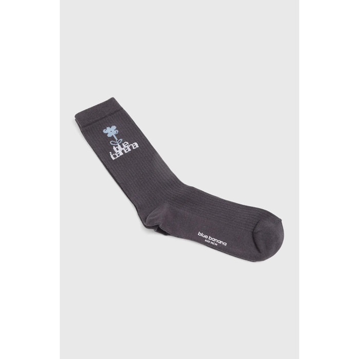 CALCETINES FLOWER ANTRACITA
