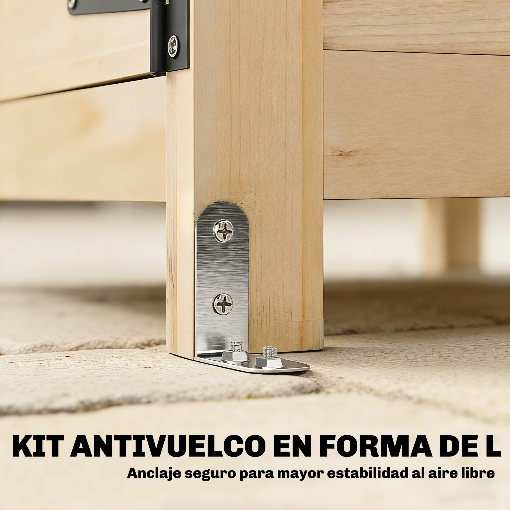 Armario de Exterior de Madera Caseta Jardín Exterior con Techo de Asfalto 2 Puertas Ventiladas con Pestillo 2 Estantes Extraíbles Cobertizo de Jardín para Almacenaje Herramientas Natural