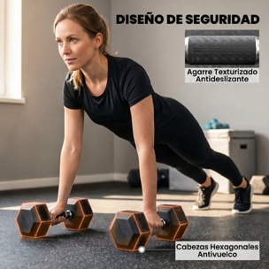 Juego de Mancuernas de 6 Piezas 36 kg, Mancuernas Hexagonales 2x4kg, 2x6kg, 2x8kg, con Soporte Almacenamiento, Recubrimiento de Goma y Mango Antideslizante para Entrenamiento en Casa Gimnasio