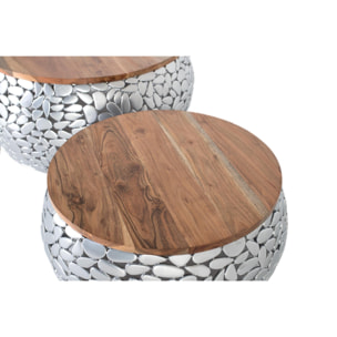 Set de 2 mesas de centro 35x70x70cm