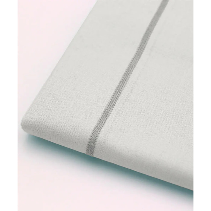 Parure CopriPiumino e Federe PERCALLE BIANCO tinta unita per letto matrimoniale 100% Percalle di Cotone e Made in Italy