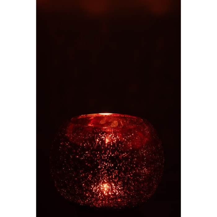 J-Line photophore Boule Craquelé - verre - rose - large