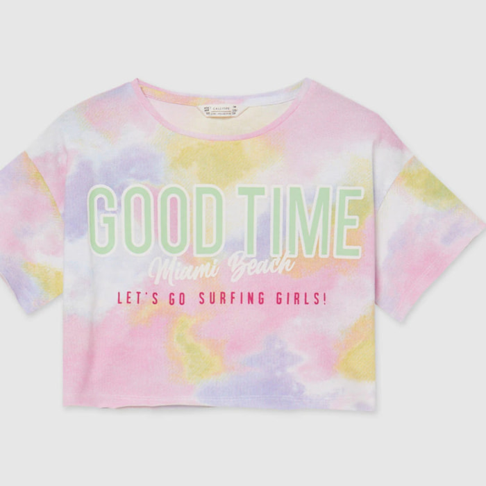 t-shirt crop tie dye