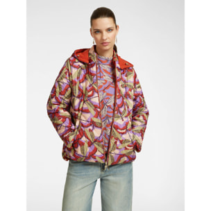 Elena Mirò - Piumino stampato con cappuccio - Arancio