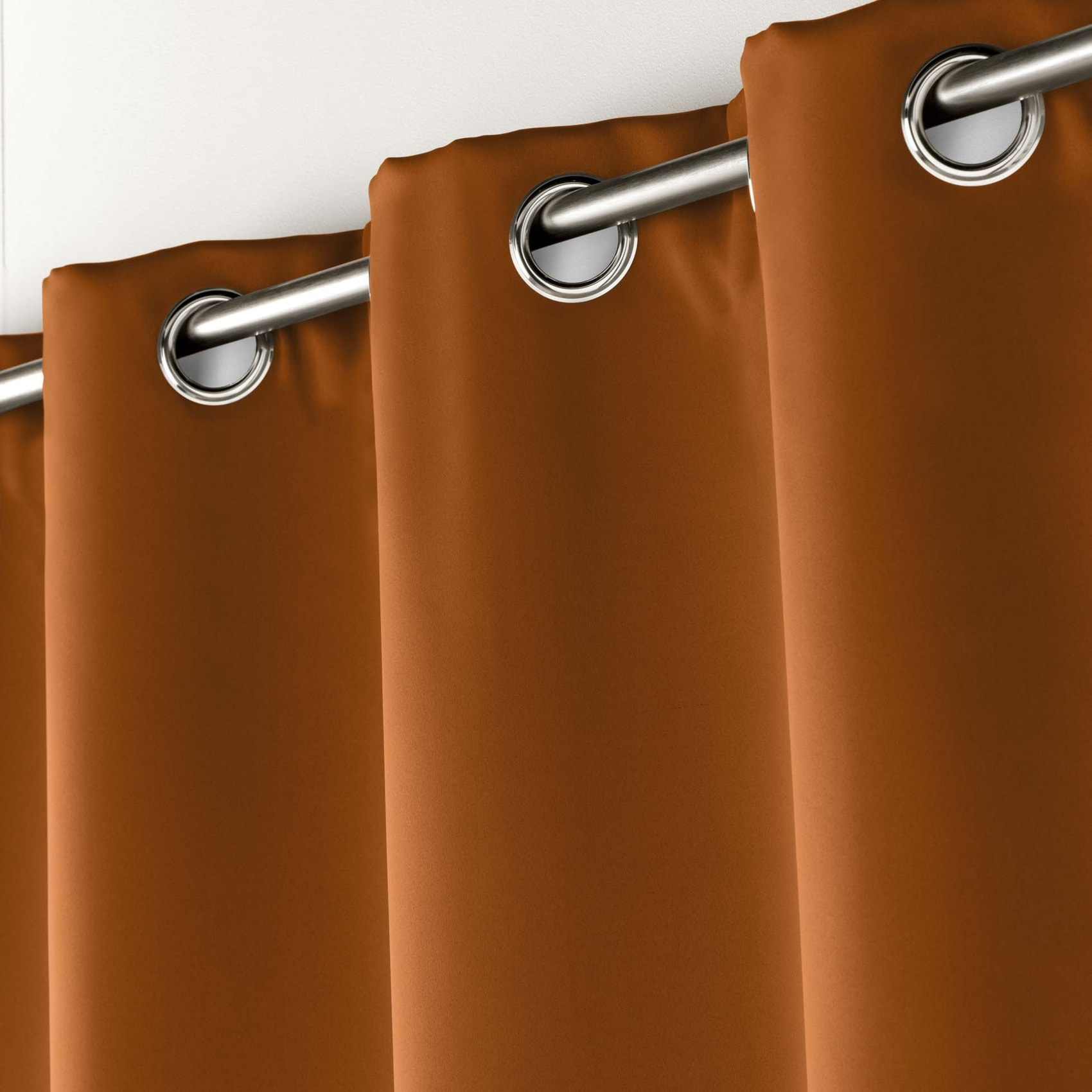 Rideau court obscurcissant 90 % adapté radiateur - Orange Foncé