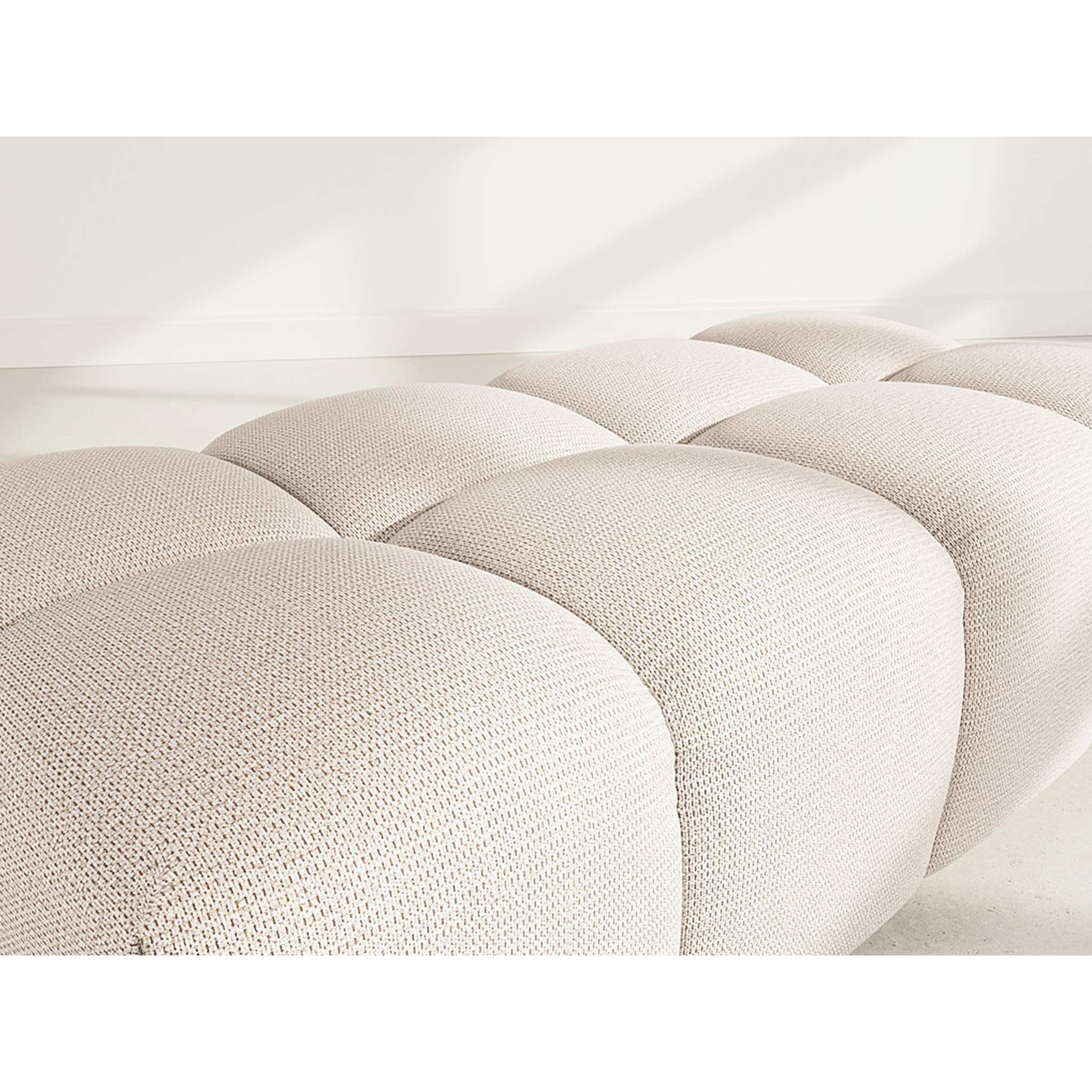 Adelaide - pouf en tissu texturé - Beige