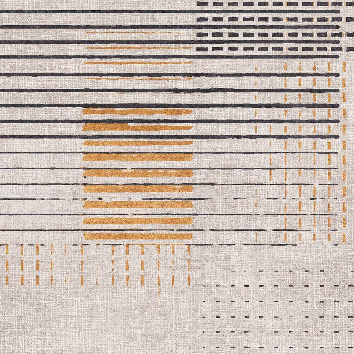 Papier peint graphique lignes modernes beige et noir Intissé