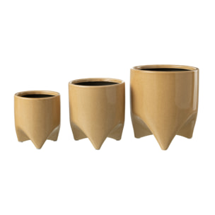 J-Line cache-pot Helia - céramique - vert - large -  Ø 18 cm