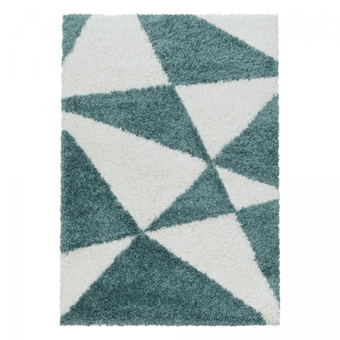 Tapis shaggy tissé motif géométrique MERA