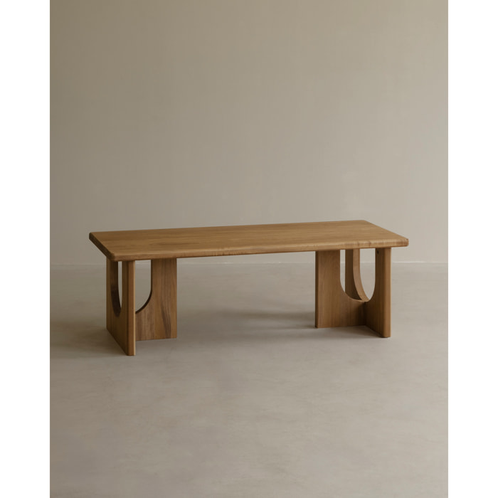 Mesa de centro de madera maciza de álamo en 120x50cm Alto: 40 Largo: 120 Ancho: 50