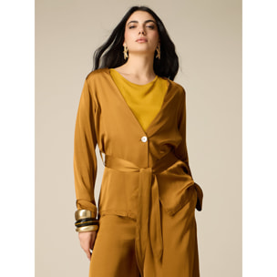 Oltre - Giacca destrutturata in raso di viscosa - Oro