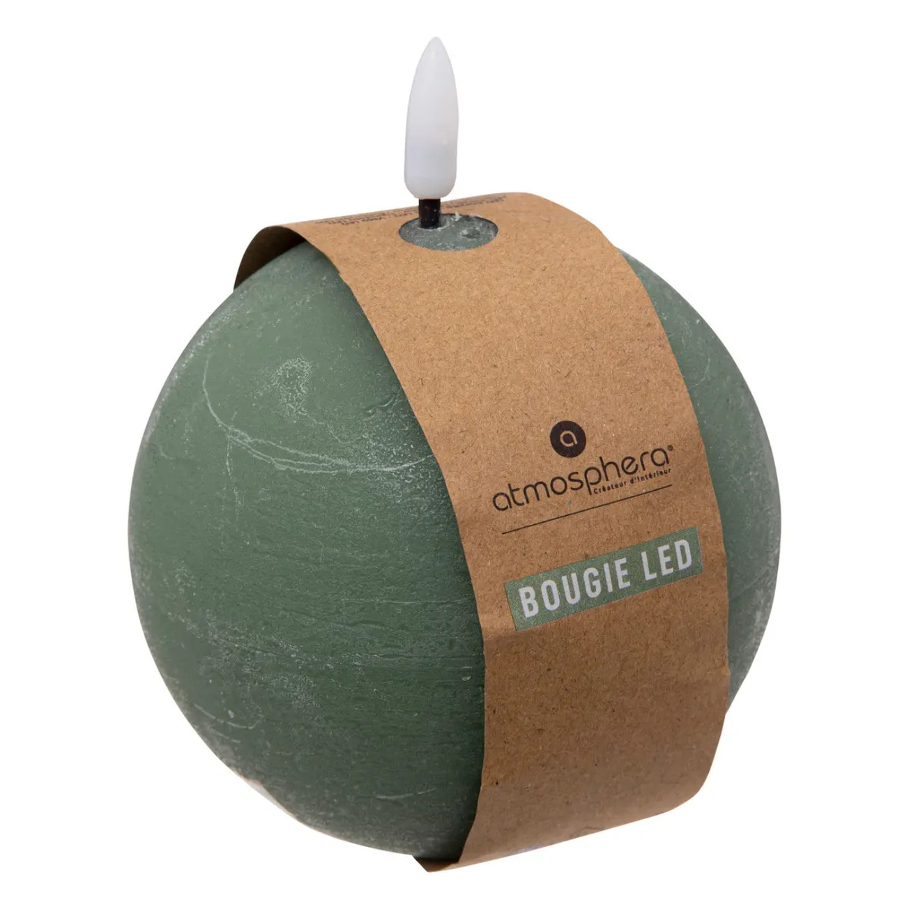 Bougie boule LED Molia D.10cm vert