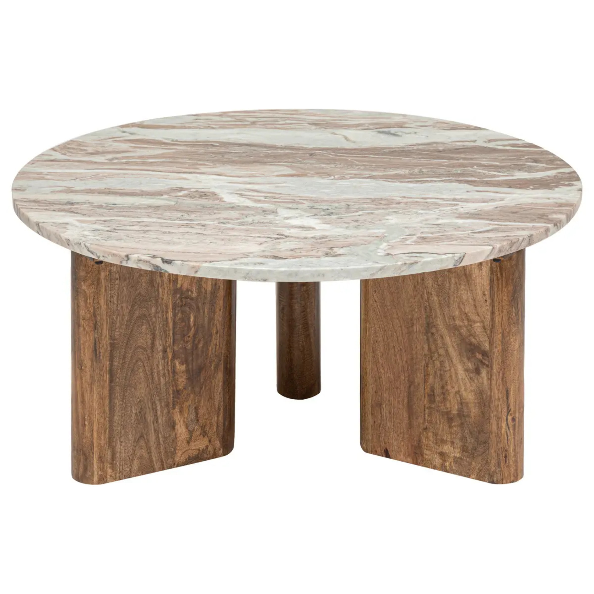 Table basse - marbre et manguier