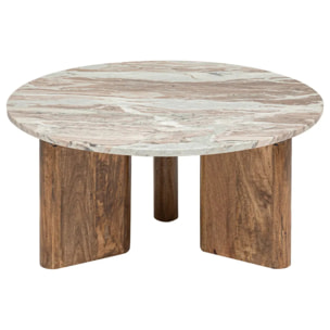 Table basse - marbre et manguier