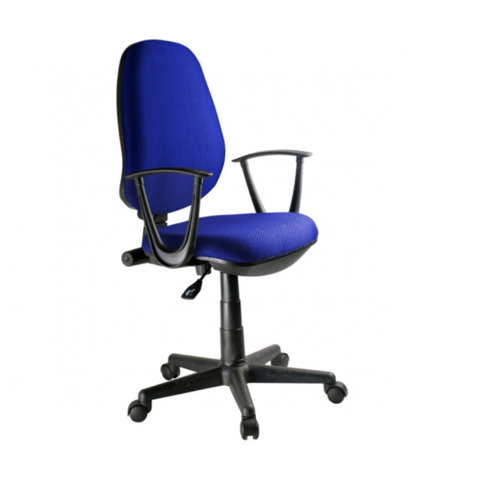 Chaise de bureau à roulettes réglable et inclinable avec accoudoirs - 2 coloris - LIFE