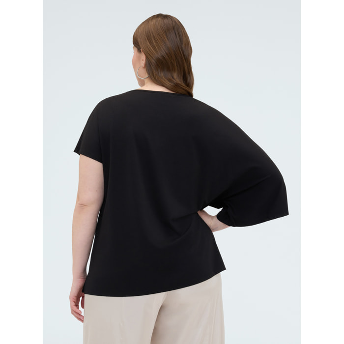 Fiorella Rubino - T-shirt maniche asimmetriche - Nero
