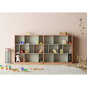 Estantería librería Nack melamina nogal-verde 117x119x32 cm