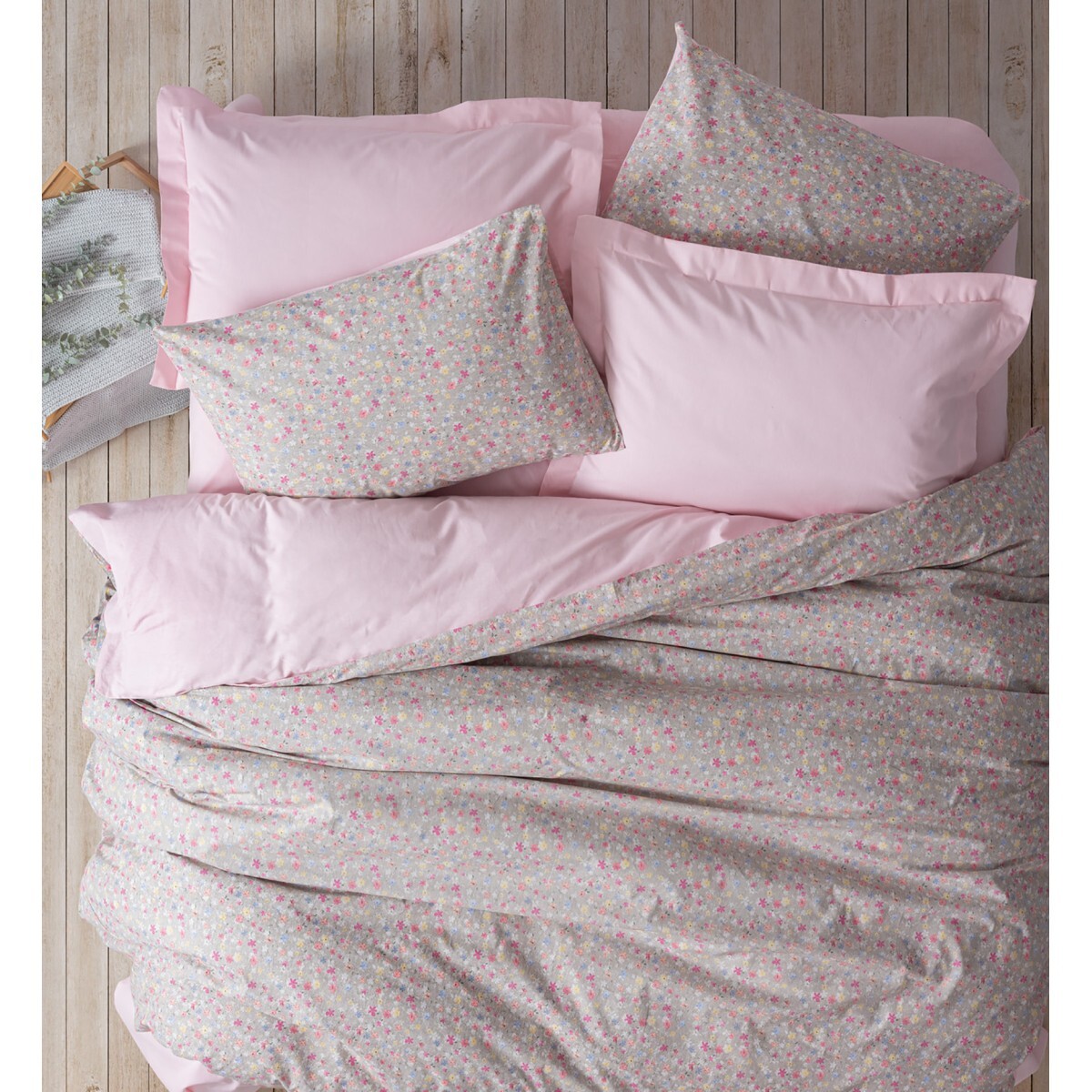 Parure housse de couette et taie(s) d'oreiller coton imprimé
