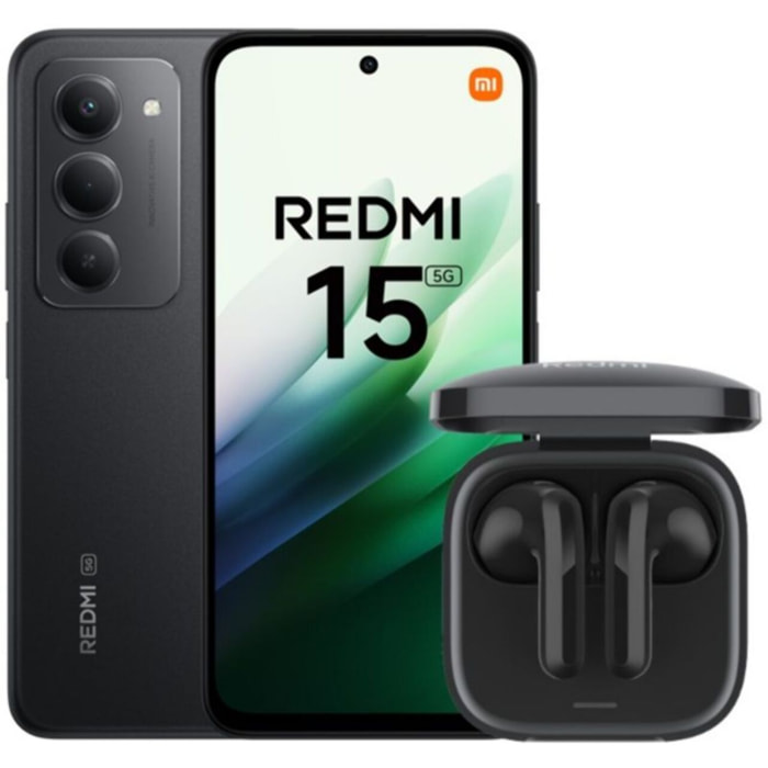 Smartphone XIAOMI Pack Redmi 15 256Go + Redmi Buds6 Active