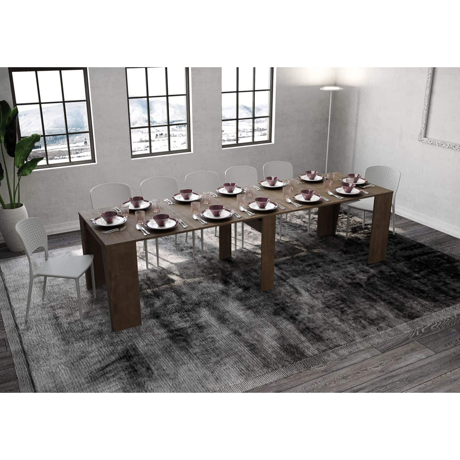 Consola extensible 90x48/308 cm Anvar Nogal