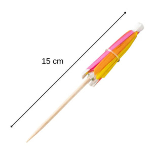 Lot de 15 mini parasols pour cocktail Fackelmann Nature