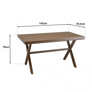 VIANNEY - Table de jardin rectangulaire 4 personnes 140x80cm