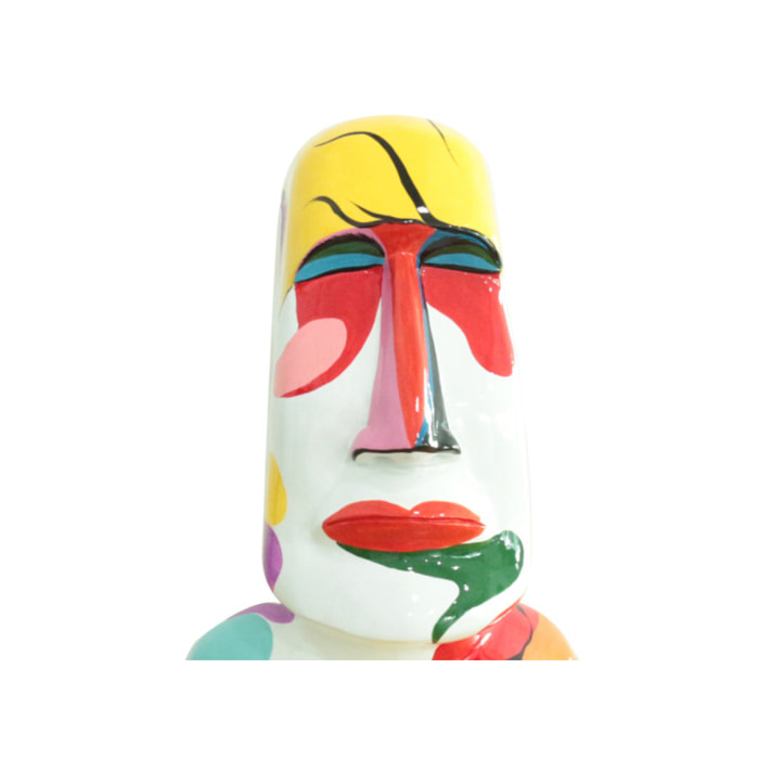 Statue moaï île de Pâques en résine multicolore H43cm - PAQ