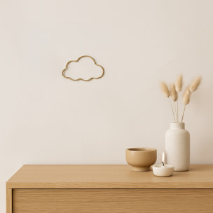 Déco murale nuage fil laiton torsadé - Doré Vieilli