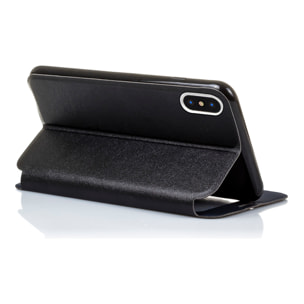 DAM CUSTODIA A LIBRO CON CHIUSURA MAGNETICA A FINESTRA IPHONE X 7x2x14 Cm. Colore nero