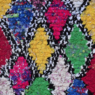 Tapis berbère Fait main BOUCHAROUETTE 46 Multicolore 110x185 en tissu recyclé