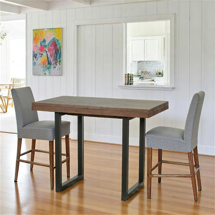 Table haute extensible bois recyclé 120-160 cm SAMOA