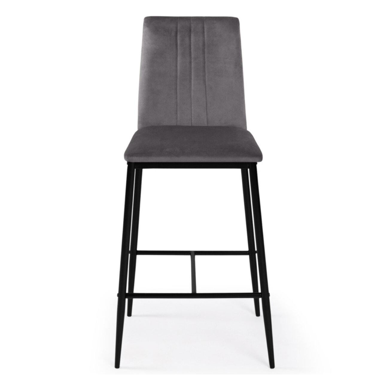 Tabourets de bar glam Jade en velours - Gris anthracite