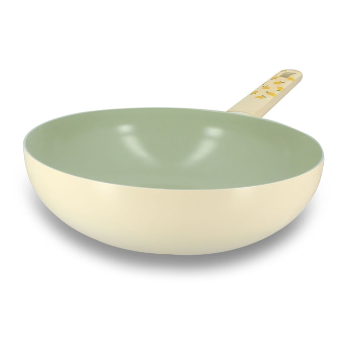 Wok 28cm en aluminium citron - tous feux CITRON