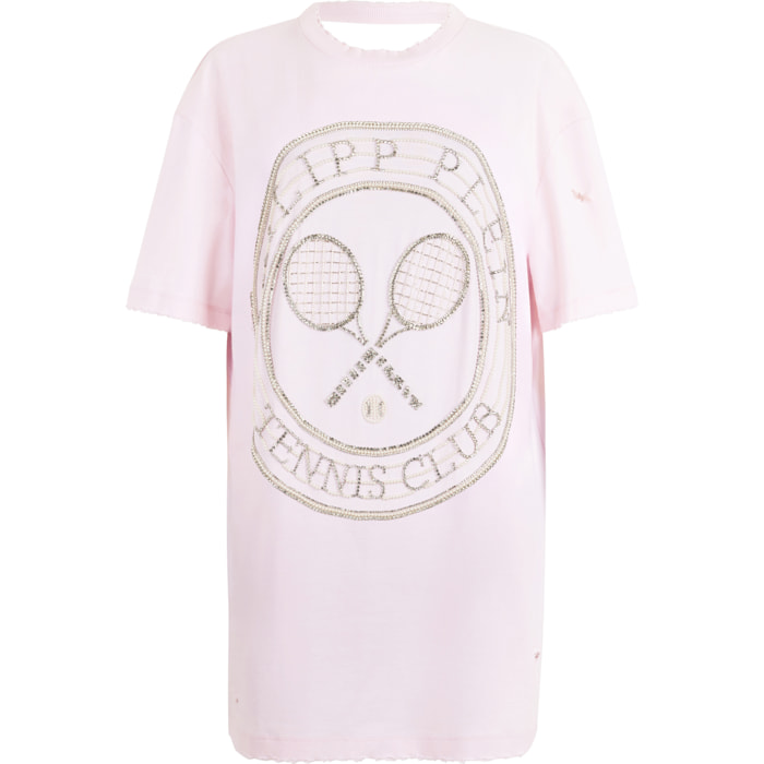 PHILIPP PLEIN Open Back T-Shirt Mini Dress Tennis Club