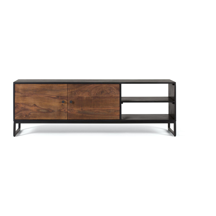 Mueble TV de Madera de Mango 150 Cm Estilo Rústico Moderno
