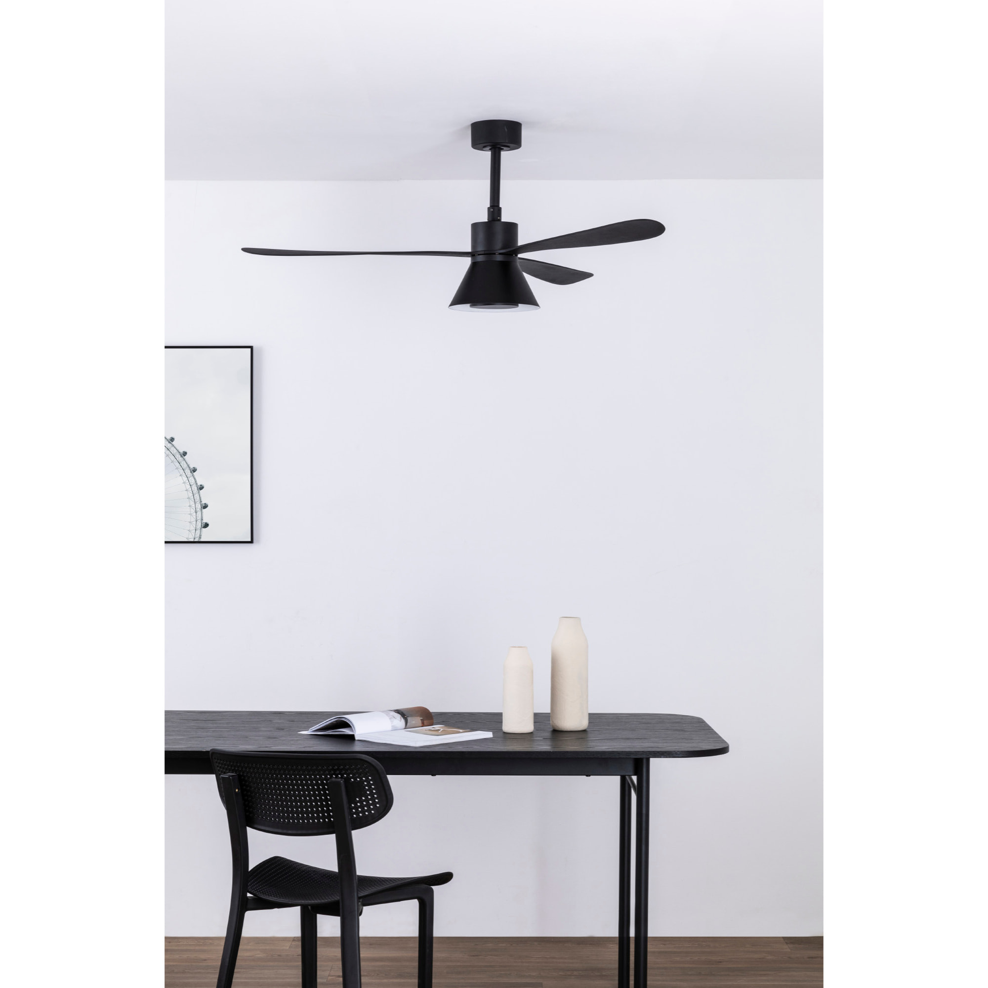 AMELIA L CONE LED ventilatore da soffitto nero