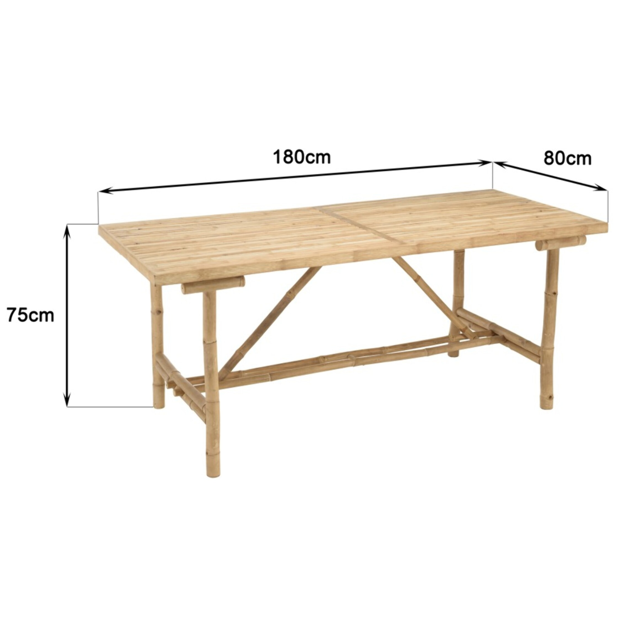 VITAL - Table à manger en bambou 180x80cm