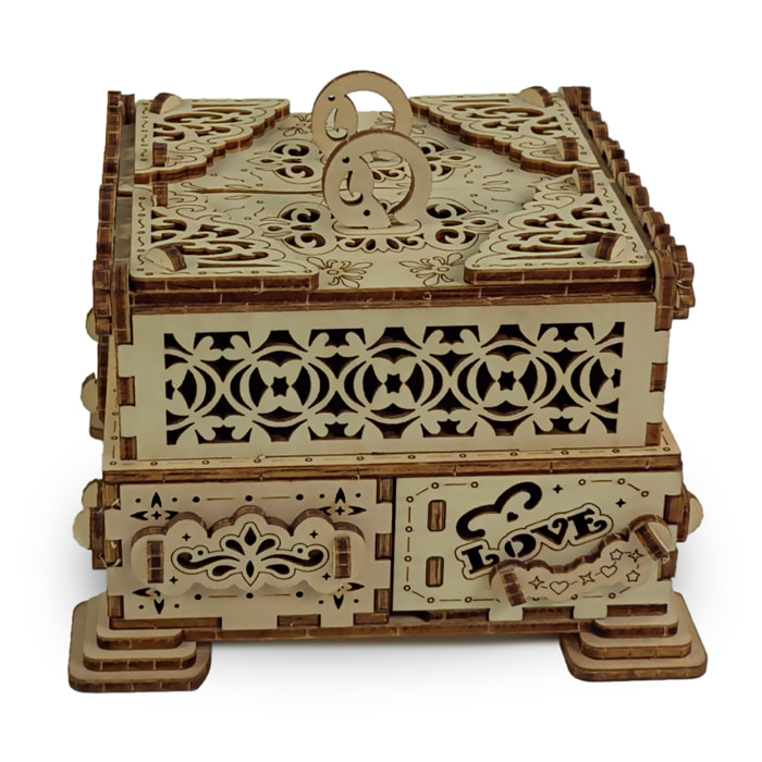 Modello in Legno 3D, con movimento meccanico design di scatola per gioielli. 109 pezzi.