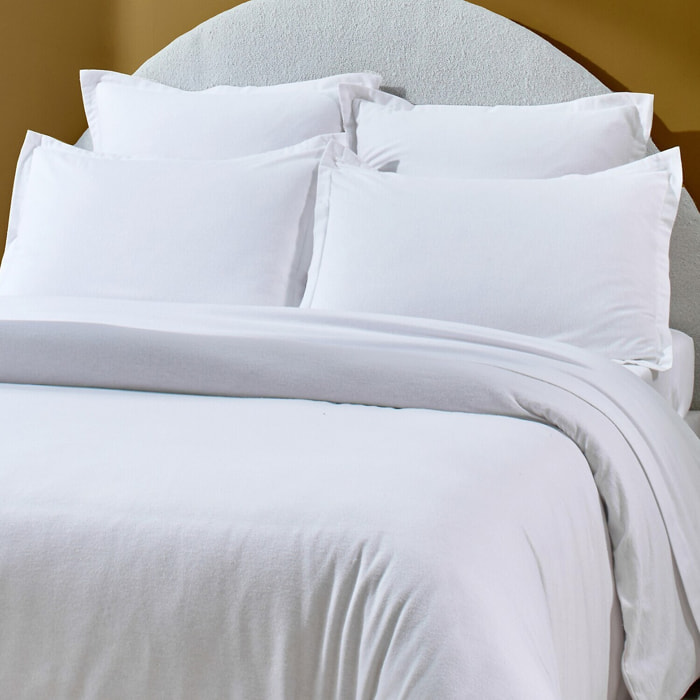 Taie d'oreiller 100% flanelle coton 160gr blanc