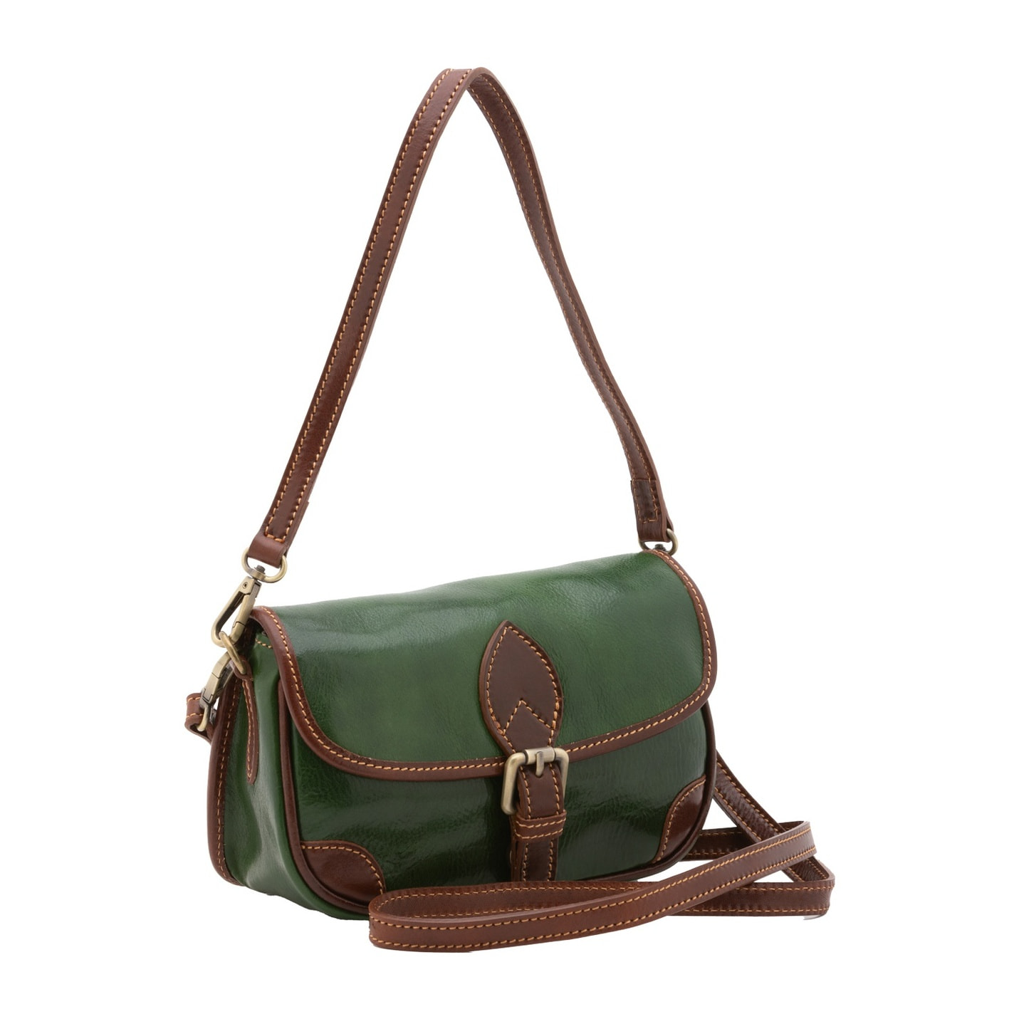 Borsa a tracolla da donna - Modello False - Vera pelle - 14.0 x 23.0 x 9.0 cm