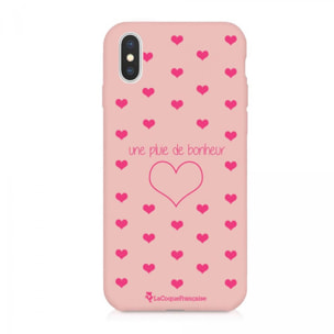 Coque iPhone X/Xs Silicone Liquide Douce rose pâle Pluie de Bonheur Rose La Coque Francaise.