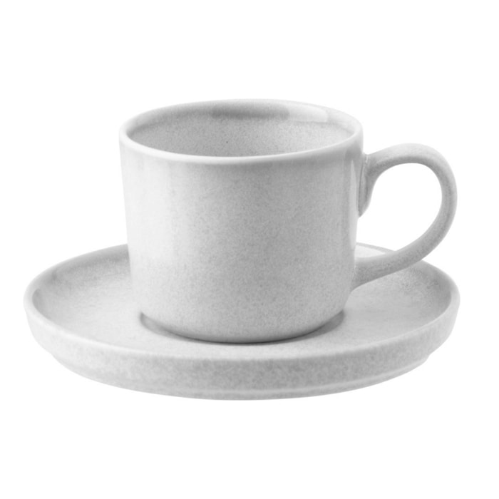 J-Line Tasse + Sous-tasse Luna - céramique - gris clair