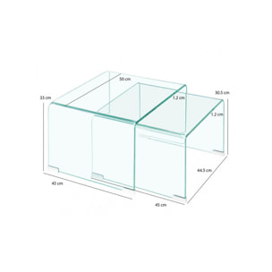 Ensemble 2 tables basses gigognes en verre trempé - BENT