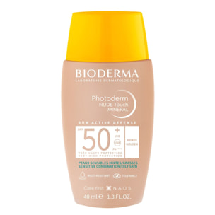 Photoderm Nude Touch - Soin Minéral Teinté Doré - Peaux Sensibles Mixtes/Grasses SPF50+ 40 ml